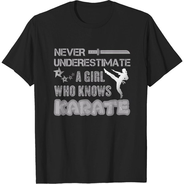 Funny Karate - Never Underestimate A Girl - Humor T-Shirt-image
