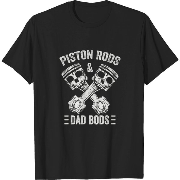 Piston Rods And Dad Bods Diesel Car Mechanic Garag T-Shirt-image