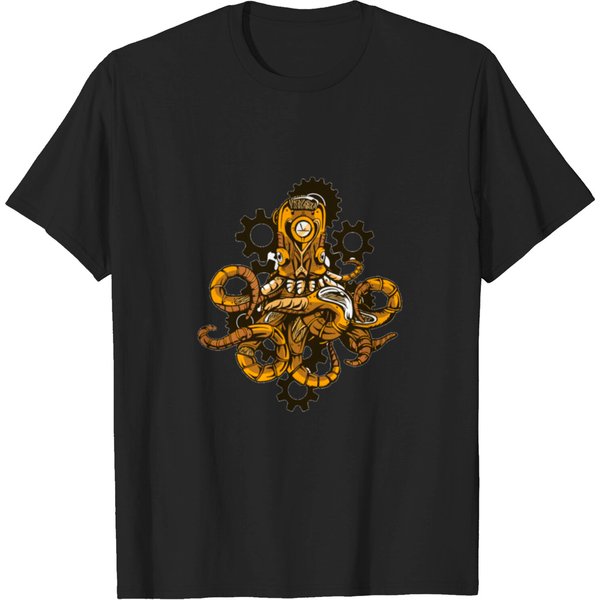 Steampunk Octopus Cool Steampunk Octopus T-Shirt-image