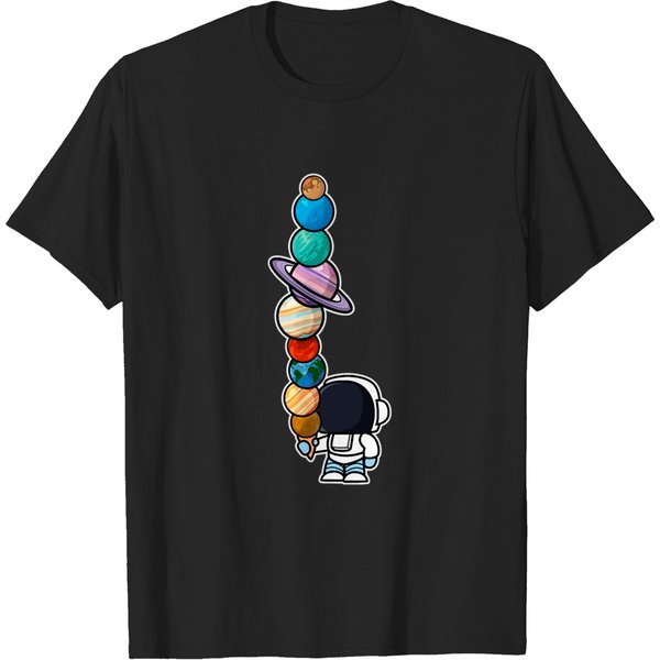 Astronaut Ice Cream Eating Planet T-Shirt-image