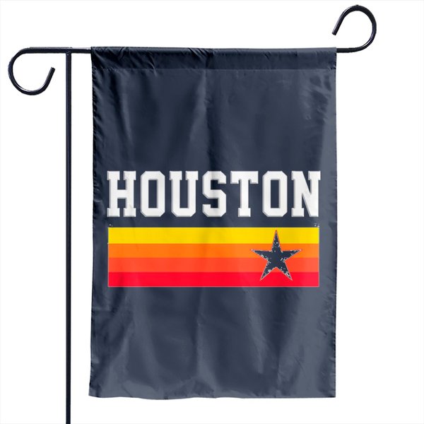Houston Baseball Throwback Astro Vintage Stripes Garden Flags-image