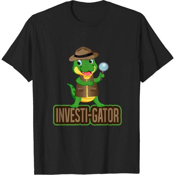 Investi Gator Alligator In A Vest, Funny Reptile T-Shirt-image