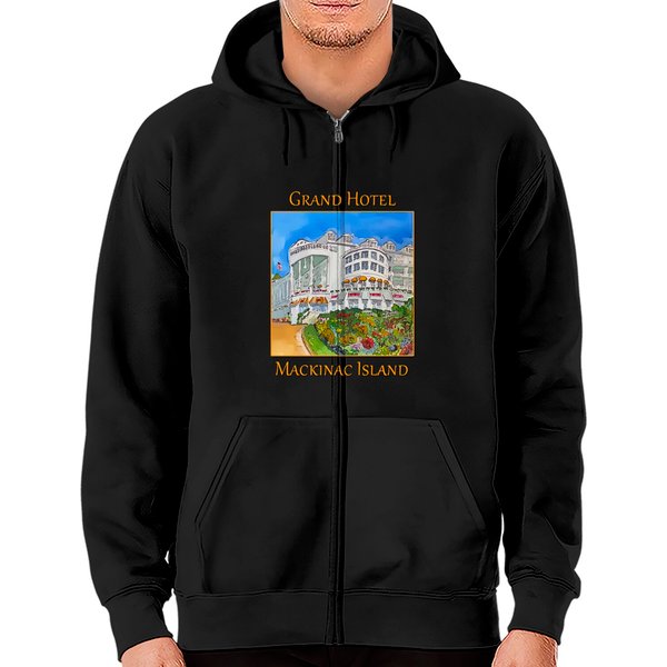 Grand Hotel In Mackinaw Island, Michigan - Mackinac Island - Zip Hoodies-image