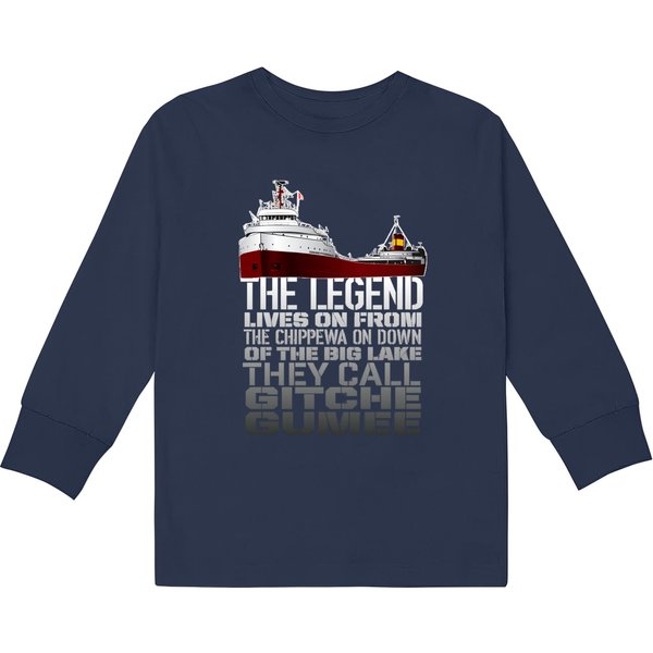 The Legend Lives On - Edmund Fitzgerald - Kids Long Sleeve T-Shirts-image