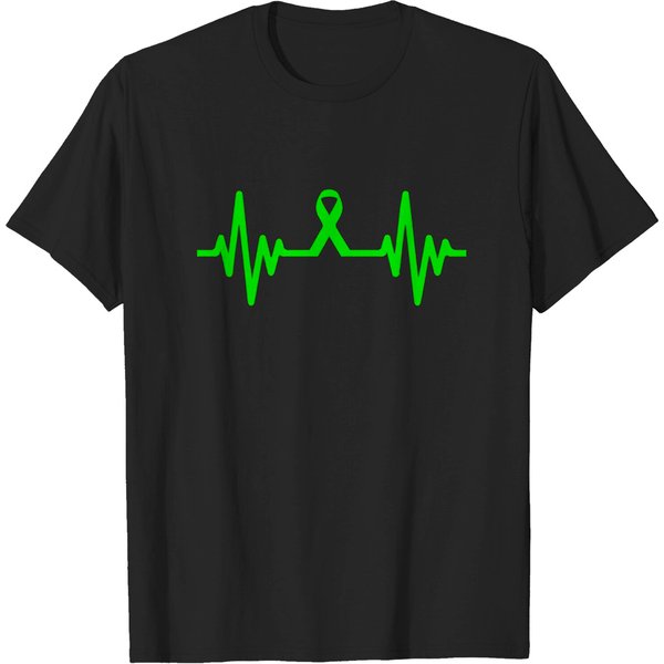 Lymphoma Cancer Ribbon Heartbeat - Lymphoma Cancer - T-Shirt-image