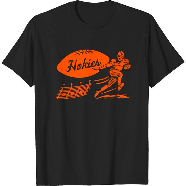 Vintage College Football - Virginia Tech Hokies (Orange Hokies Wordmark) - Virginia Tech - T-Shirt-image