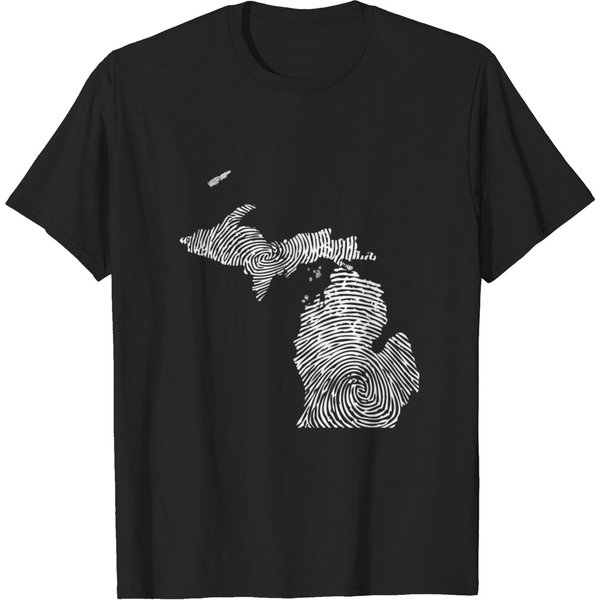 Cute Michigan Mitten Fingerprint Pride T-Shirt-image