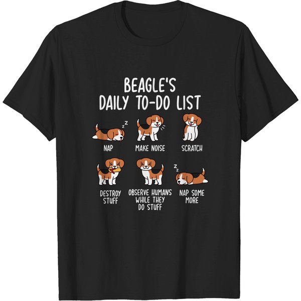 Beagle Daily To Do List - Beagle - T-Shirt-image