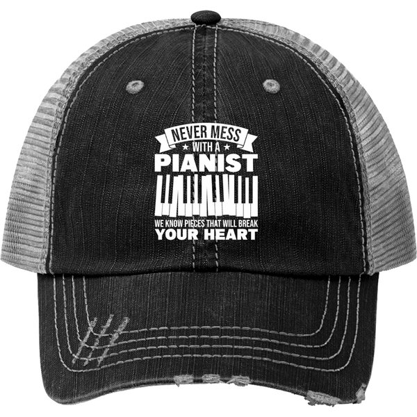 Pianist Playing Piano Piano Trucker Hats-image