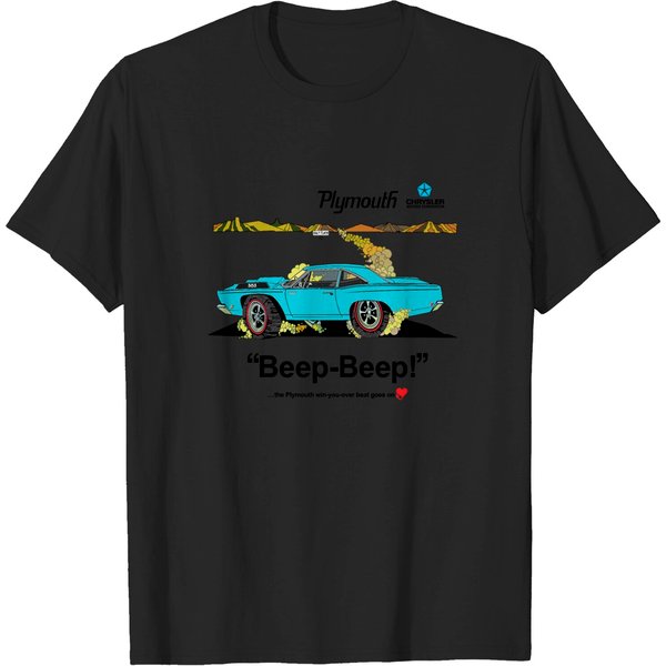 1968 Plymouth Road Runner Salt Flats Light Blue T-Shirt-image