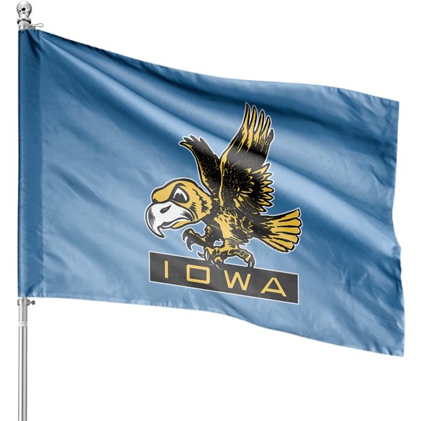 Vintage Hawkeye Mascot Herky - Iowa - House Flags-image