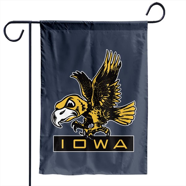 Vintage Hawkeye Mascot Herky - Iowa - Garden Flags-image