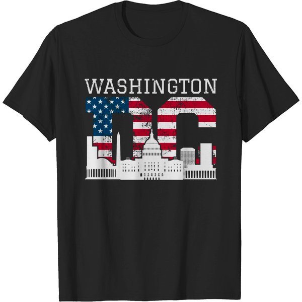 Washington Dc Capitol Hill Usa Flag Souvenir T-Shirt-image