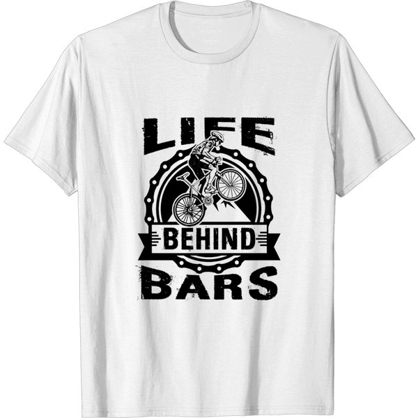 Life Behind Bars Funny Cycling Bicycle T-Shirt-image