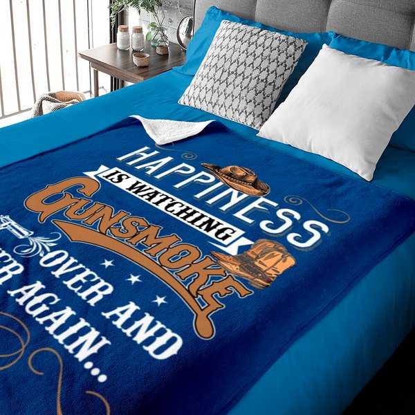 Happiness Is Watching Gunsmoke Over And Over Again Baby Blankets-image