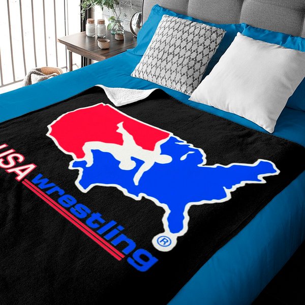 Usa Wrestling Logo Baby Blankets-image