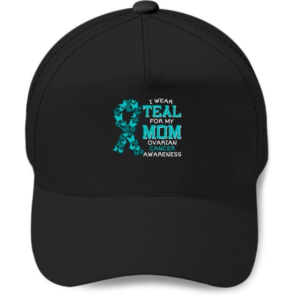 I Wear Teal For My Mom Ovarian Cancer Baseball Caps-image