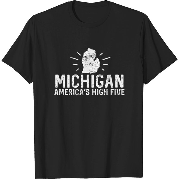 Michigan America's High Five Michigander Gift Funn T-Shirt-image