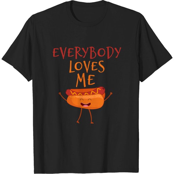 Everybody Loves Me Hot Dog Fast Food T-Shirt-image