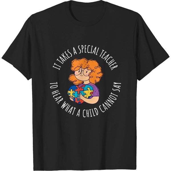 I Takes A Special Teacher Autism Awareness Support Quote T-Shirt-image