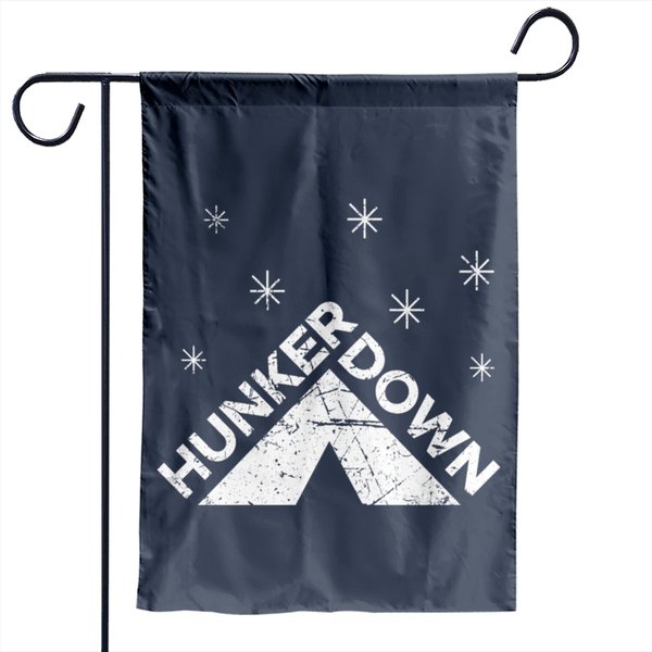 Hunker Down Camping Garden Flags-image