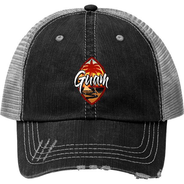 Guam Seal Sunset 671 Guamanian Chamorro Trucker Hats-image