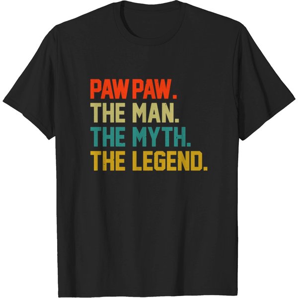 Paw Paw Man Myth Legend Tshirt Gift For Grandpa T-Shirt-image