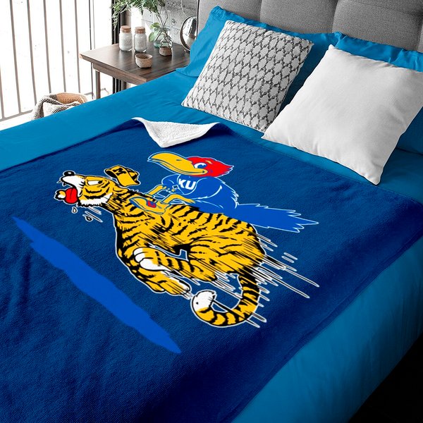 Vintage Missouri Tiger Vs. K-U Jayhawk - Kansas - Baby Blankets-image