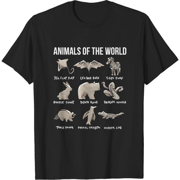 Animals Of The World Funny Vintage Humor T-Shirt-image