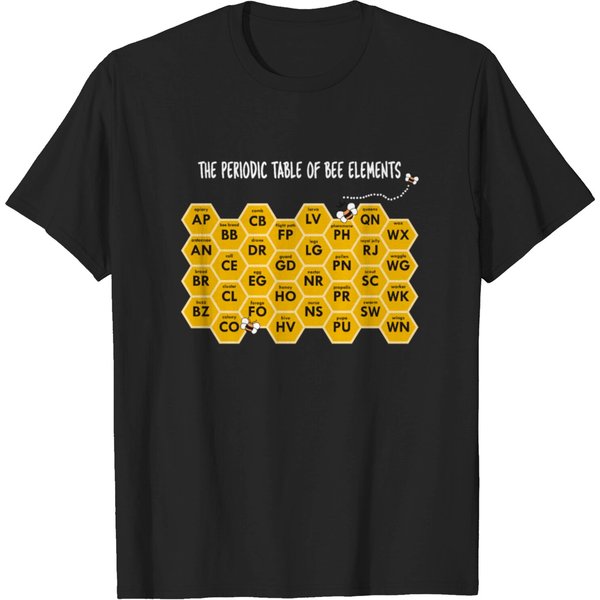 The Periodic Table Of Bee Elements Funny Beekeeper T-Shirt-image