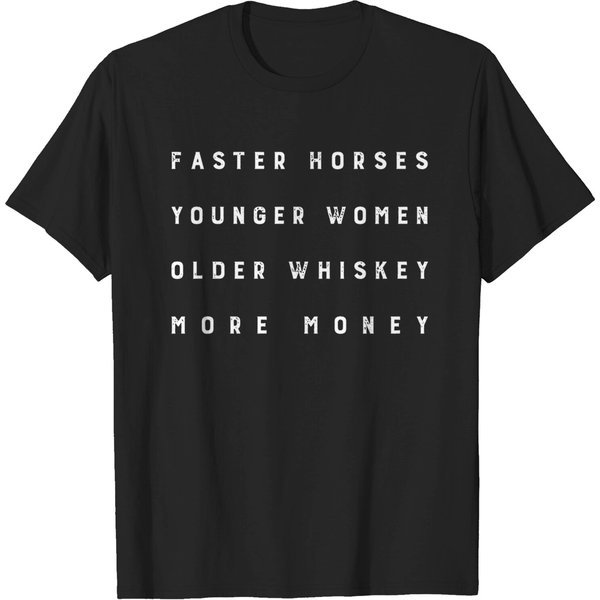 Faster Horses (White On Dark) - Country - T-Shirt-image
