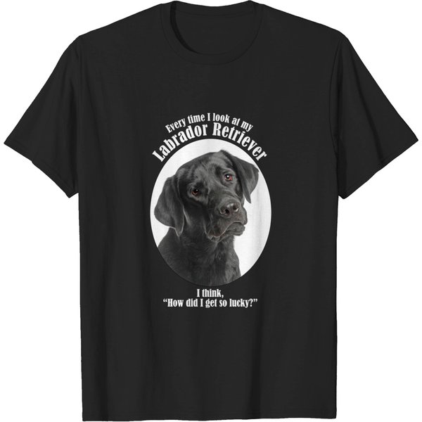 Lucky Black Lab - Labrador - T-Shirt-image