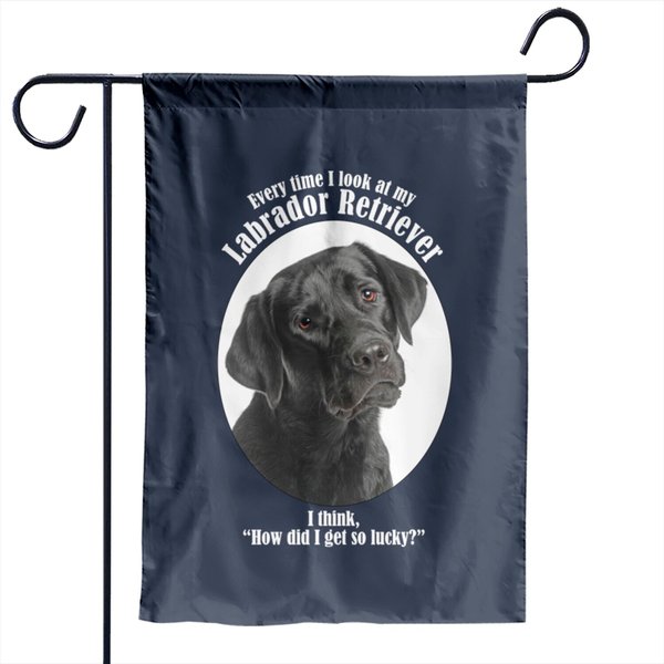Lucky Black Lab - Labrador - Garden Flags-image