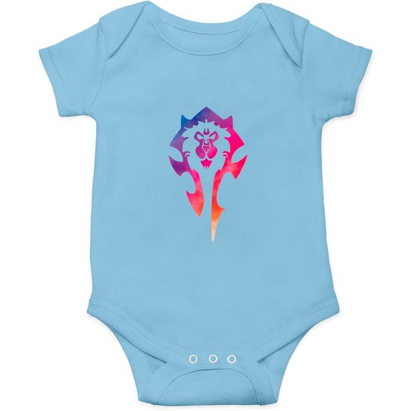 Colourful Alliance Horde Bi-Factional Logo - Wow Alliance Horde - Onesies-image