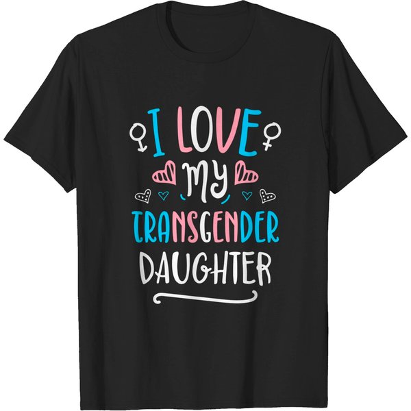 Transgender Daughter Lgbt Pride Flag Trans Mom Dad - Lgbt - T-Shirt-image