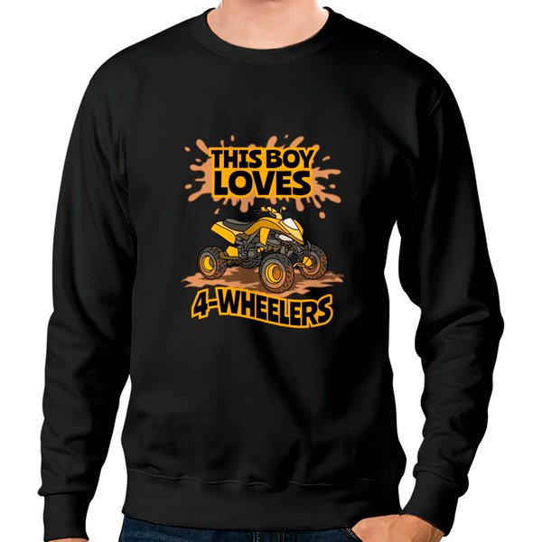 Kids Atv Outfit 4 Wheeler Mudding Gift- Boys Four Sweatshirts-image