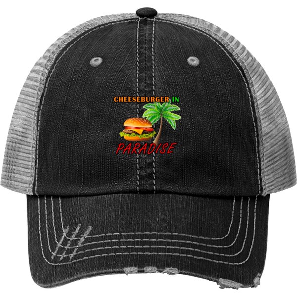 Cheeseburger In Paradise Print Trucker Hat-image