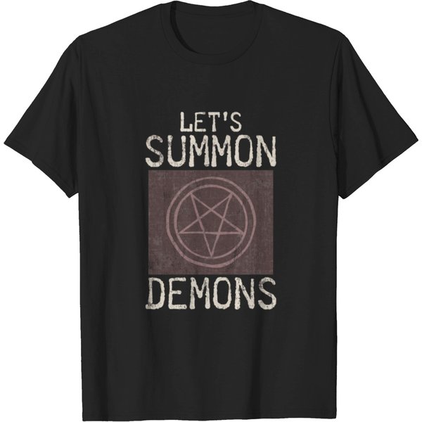 Lets Summon Demons Distressed Ancient Magic Circle T-Shirt-image