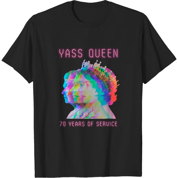 Unisex 'Yass Queen' Trippy Queen's Platinum Jubilee T-Shirt-image
