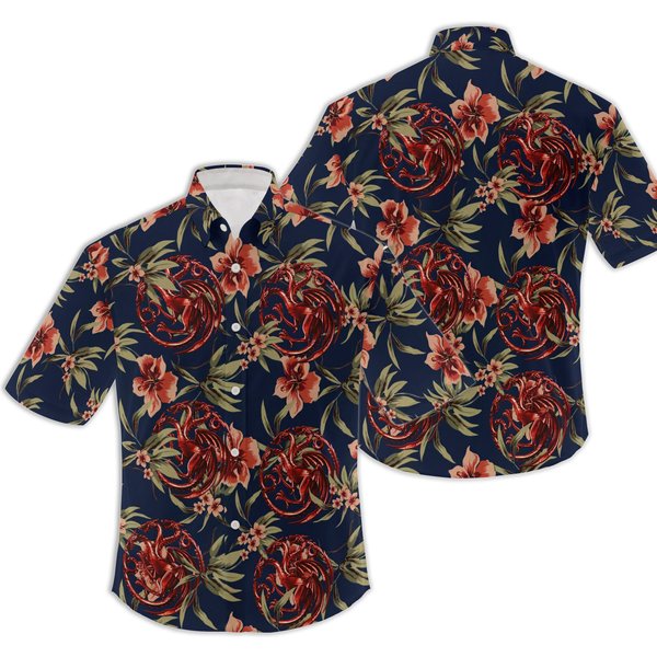 House Of Dragon Hawaiian Shirt, Dragon Button Shirt,-image