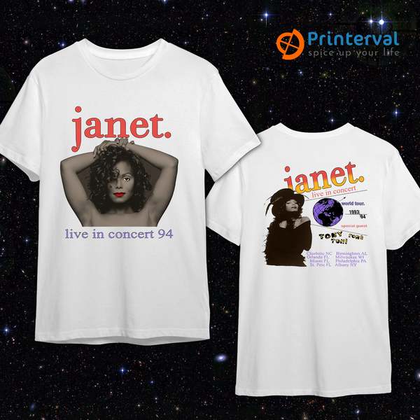Vintage 1993-1994 Janet Jackson Live In Concert World Tour T-Shirt-image