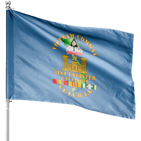 Vietnam Combat Veteran W 31St Engineer Bn W Vn Svc - Vietnam Combat Veteran W 31St Engineer - House Flags-image
