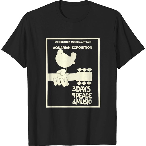 Woodstock 1969 Peace Love Bird Poster White - Woodstock - T-Shirt-image