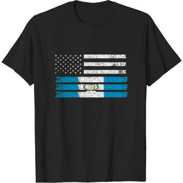 Guatemalan American Flag Usa Guatemala T-Shirt-image