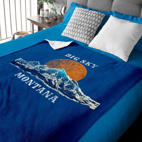 Big Sky Montana Mountain Scene Baby Blankets-image