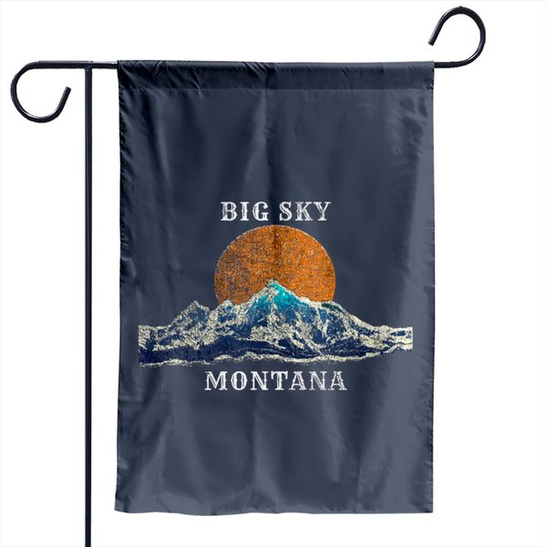 Big Sky Montana Mountain Scene Garden Flags-image