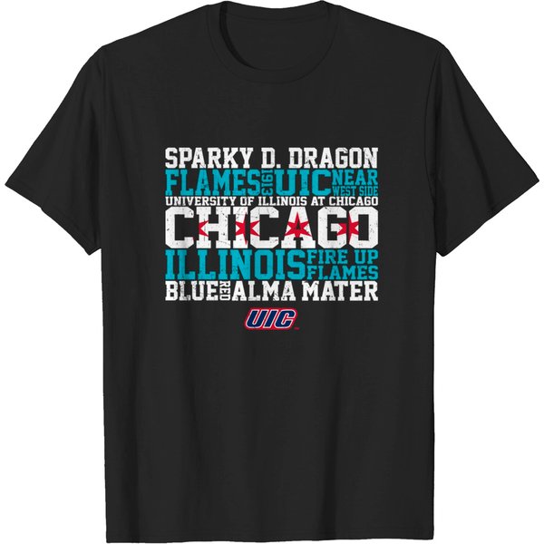 Uic Flag - University Of Illinois At Chicago - T-Shirt-image