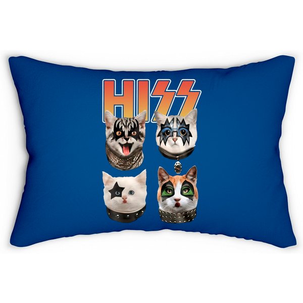 Hiss Cat Funny Lumbar Pillow - Rock Band Theme-image
