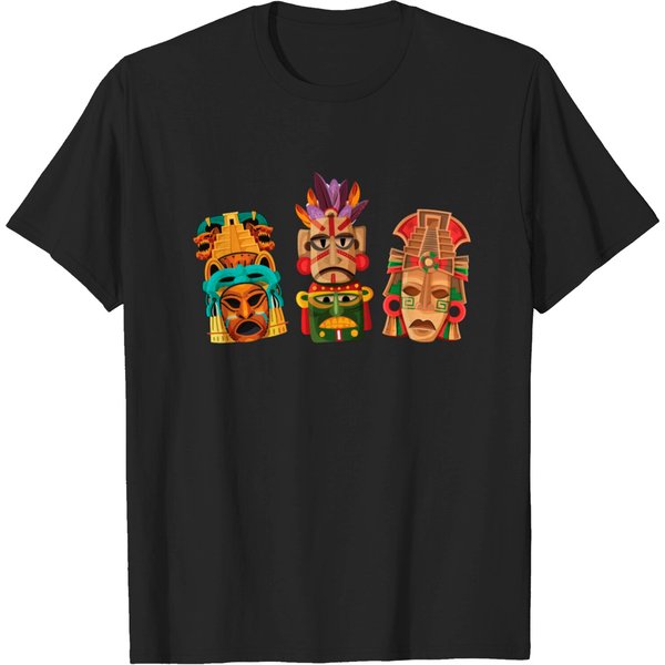 Aztec Mask Inca Culture Maya Civilization Gift T-Shirt-image