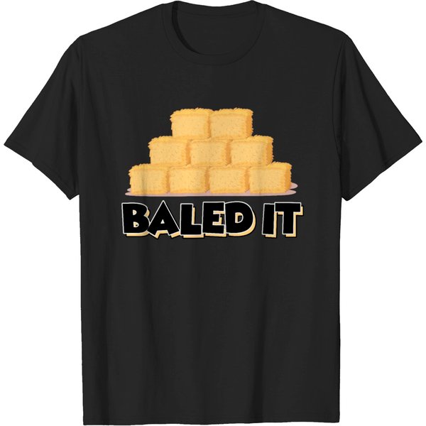 Farmer Hay Bale Hay Agriculture Baler Baled It T-Shirt-image